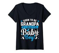 Mujer Pronto To Be Grandpa of A Beautiful Baby Boy Camiseta Cuello V