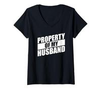 Mujer Property of My Husband Camiseta Cuello V