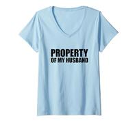 Mujer Property of My Husband Camiseta Cuello V