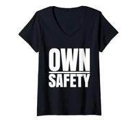 Mujer Propia Seguridad | Regalo audaz de la campaña de concientización sobre la Seguridad en el Lugar de Trabajo Camiseta Cuello V