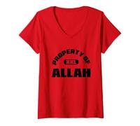Mujer Propiedad de Allah Islam Muslim Ramadan Kareem Mubarak Mezquita Camiseta Cuello V