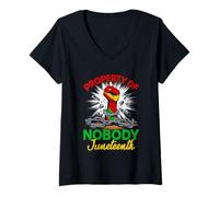 Mujer Propiedad de nadie | Juneteenth Freedom Pride Camiseta Cuello V