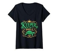 Mujer Propietario de la Tortuga para Mascotas Cuidado de la Tortuga y Vida Lenta y Estable Camiseta Cuello V