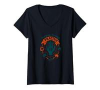 Mujer Propósito a través de la práctica de la Terapia Ocupacional Motivacional Camiseta Cuello V, Negro, XL