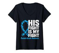 Mujer Prostate Cancer Awareness Support Prostate Cancer Gifts Camiseta Cuello V