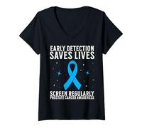 Mujer Prostate Cancer Awareness Support Prostate Cancer Gifts Camiseta Cuello V