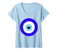 Mujer Protección contra el Mal de Ojo para Mujeres y un Escudo Espiritual Camiseta Cuello V