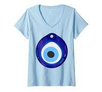 Mujer Protección contra el Mal de Ojo para Mujeres y un Escudo Espiritual Camiseta Cuello V