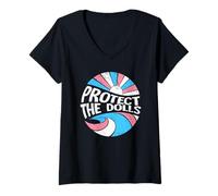 Mujer Protege a Las muñecas, Transgénero LGBT, Derechos Transgénero Camiseta Cuello V