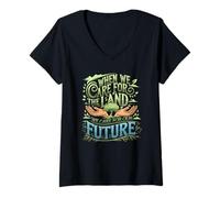 Mujer Protege La Tierra Y Da Forma Al Futuro Camiseta Cuello V