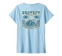 Mujer Proteger a Las Tortugas Marinas Nuestros océanos Vida Marina Salvar el océano Camiseta Cuello V