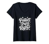 Mujer Proteger los Derechos de Las Personas Trans - Aliado del Orgullo LGBT Transgénero Camiseta Cuello V