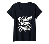 Mujer Proteger los Derechos de Las Personas transgénero - Trans Pride LGBT Ally Camiseta Cuello V