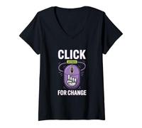 Mujer Protestando Movimientos en línea Equipo de activismo en redes sociales Camiseta Cuello V