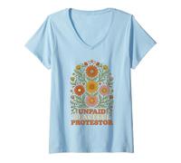 Mujer Protestante pacífico sin Pago Floral Groovy 70s Camiseta Cuello V