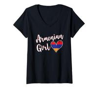 Mujer Proud Armenian Girl Armenia Flag Armenian Girlfriend Wife Camiseta Cuello V
