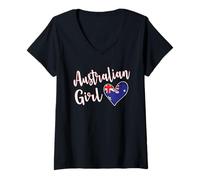 Mujer Proud Australian Girl Australia Flag Girlfriend Wife Camiseta Cuello V