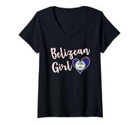 Mujer Proud Belizean Girl Belize Flag Belizean Girlfriend Wife Camiseta Cuello V