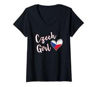 Mujer Proud Czech Girl Czech Republic Flag Czech Girlfriend Wife Camiseta Cuello V