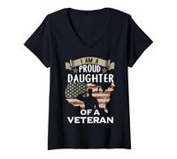 Mujer Proud Daughter Veteran Noting Scares Patriotic Veterans Day Camiseta Cuello V