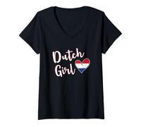 Mujer Proud Dutch Girl Netherlands Flag Dutch Girlfriend Wife Camiseta Cuello V
