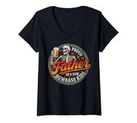 Mujer Proud Father of A Few Dumbass Kids Skeleton Dad Father's Day Camiseta Cuello V