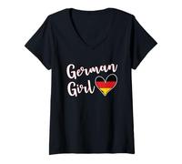 Mujer Proud German Girl Germany Flag German Girlfriend Wife Camiseta Cuello V