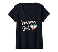 Mujer Proud Iranian Girl Iran Flag Iranian Girlfriend Wife Camiseta Cuello V