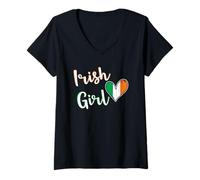 Mujer Proud Irish Girl Ireland Flag Irish Girlfriend Wife Camiseta Cuello V