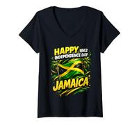 Mujer Proud Jamaican Happy Independence Day 1962 Jamaica Camiseta Cuello V