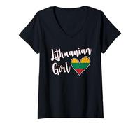 Mujer Proud Lithuanian Girl Lithuania Flag Girlfriend Wife Camiseta Cuello V
