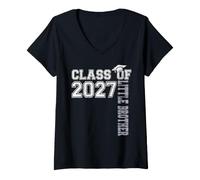 Mujer Proud Little Brother of A 2027 Graduate Senior Graduation Camiseta Cuello V
