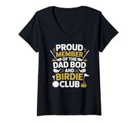 Mujer Proud Member of The Dad BOD and Birdie Club Camiseta Cuello V
