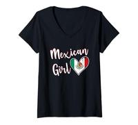 Mujer Proud Mexican Girl Mexico Flag Mexican Girlfriend Wife Camiseta Cuello V