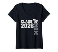 Mujer Proud Mom of A 2026 Graduate Senior Mother Class Graduation Camiseta Cuello V