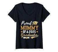 Mujer Proud Mommy of a 2025 Graduate Class of 2025 Family Graduate Camiseta Cuello V