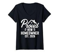 Mujer Proud New Homeowner 2026 First Time Home Owner Housewarming Camiseta Cuello V