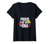 Mujer Proud of My DNA Cuban Venezuelan Roots Camiseta Cuello V