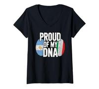 Mujer Proud of My DNA Italian Argentinian Roots Italy Argentina Camiseta Cuello V