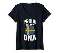 Mujer Proud of My DNA Sweden Flag Swedish Roots Camiseta Cuello V