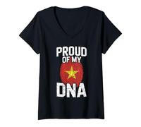 Mujer Proud of My DNA Vietnam Vietnamese Roots Camiseta Cuello V