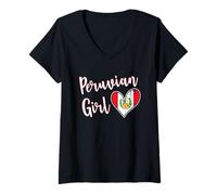 Mujer Proud Peruvian Girl Peru Flag Peruvian Girlfriend Wife Camiseta Cuello V