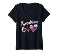 Mujer Proud Slovakian Girl Slovakia Flag Slovakian Girlfriend Wife Camiseta Cuello V
