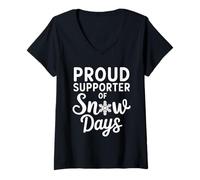 Mujer Proud Supporter of Snow Days Camiseta Cuello V