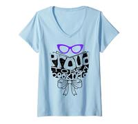 Mujer Proud to be a Book Nerd - Banda y gafas para mujer Camiseta Cuello V