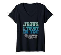 Mujer Proverbios 3:5-6 Jesús confío en ti Camiseta Cuello V