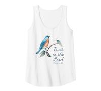 Mujer Proverbs 3:5 Trust in The Lord - Women Girls Bird (White) Camiseta sin Mangas