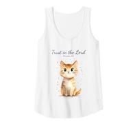 Mujer Proverbs 3:5 Trust in The Lord - Women Girls Cat Verse Camiseta sin Mangas