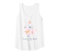 Mujer Proverbs 3:5 Trust in The Lord - Women Girls Floral (White) Camiseta sin Mangas