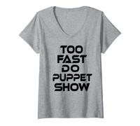 Mujer Proyecto Ave María Demasiado Rápido Do Puppet Show Camiseta Cuello V